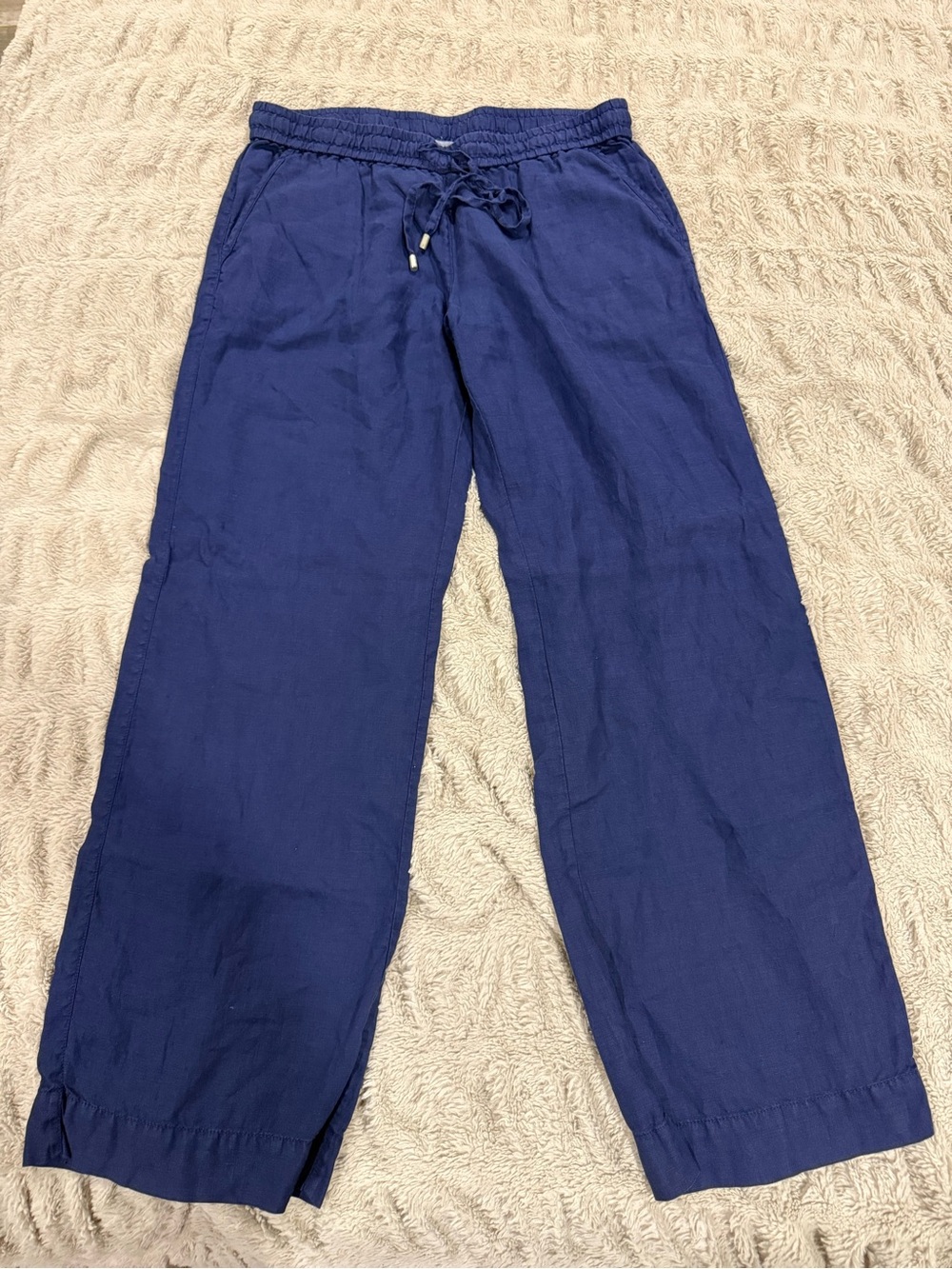 Tommy Bahama Women's Navy Drawstring Linen-Blend Joggers